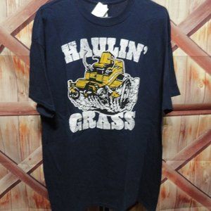 Haulin Grass Fun Lawnmower Graphic T~EUC~1 side~landscaping~Hot Rod